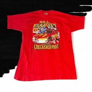 1996 Bill Elliott 94 NASCAR McDonalds Ford AOP Single Stitch Racing Tee XL Size